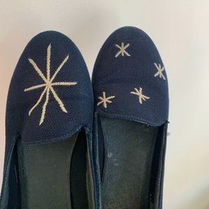 Camper navy flat slipon, casual everyday shoes